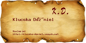 Klucska Dániel névjegykártya